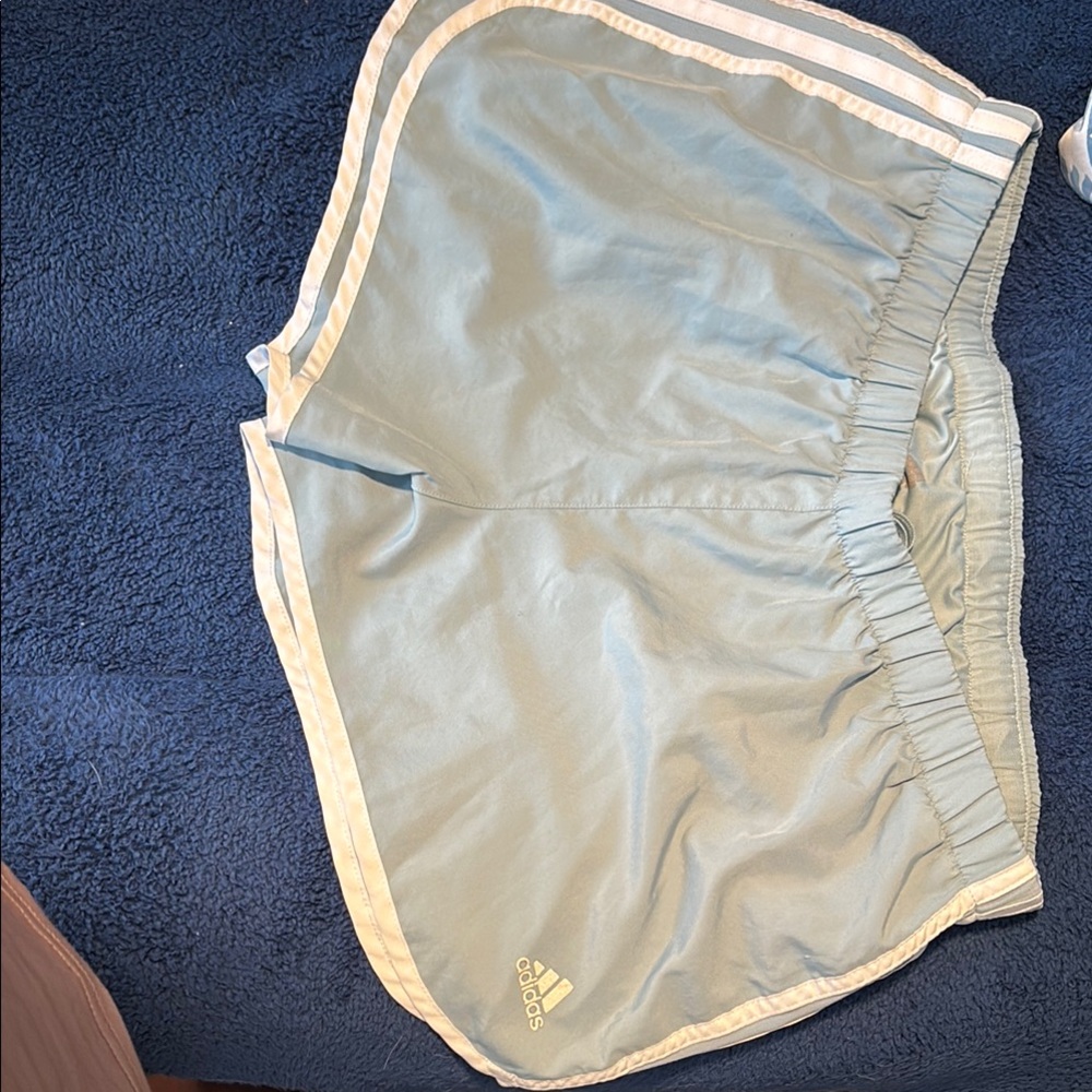 Adidas Gray Sports Shorts with White Stripes